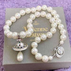 Vivienne Westwood Drop Pearl Necklace Orb Pendant
